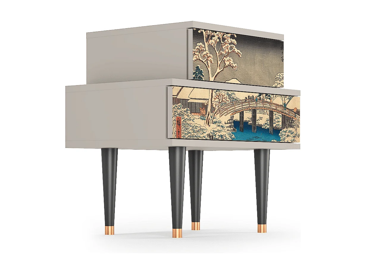 Stolik nocny - 58х58х41 cm - NS1 - Katabira River, Piaskowy