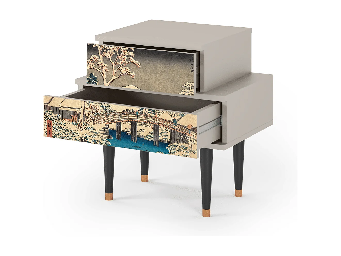 Stolik nocny - 58х58х41 cm - NS1 - Katabira River, Piaskowy