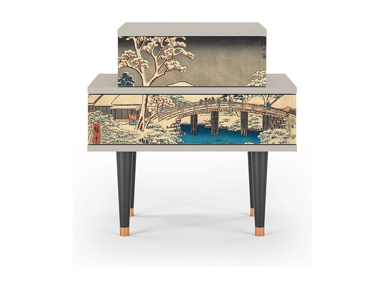 Stolik nocny - 58х58х41 cm - NS1 - Katabira River, Piaskowy