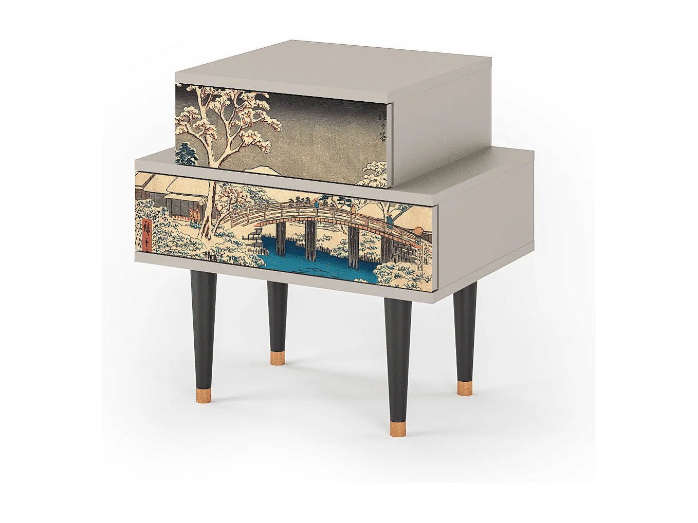 Stolik nocny - 58х58х41 cm - NS1 - Katabira River, Piaskowy