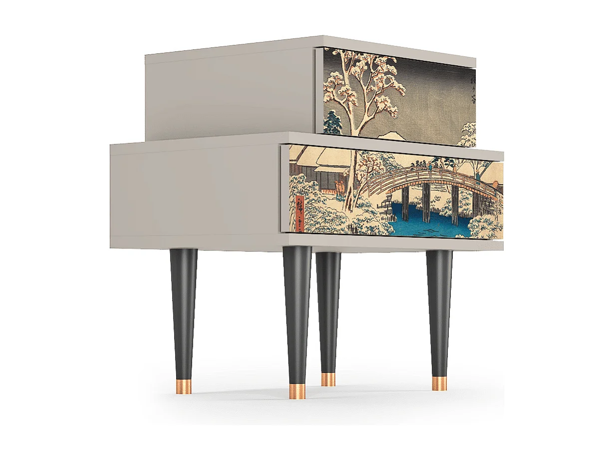 Stolik nocny - 58х58х41 cm - NS1 - Katabira River, Piaskowy