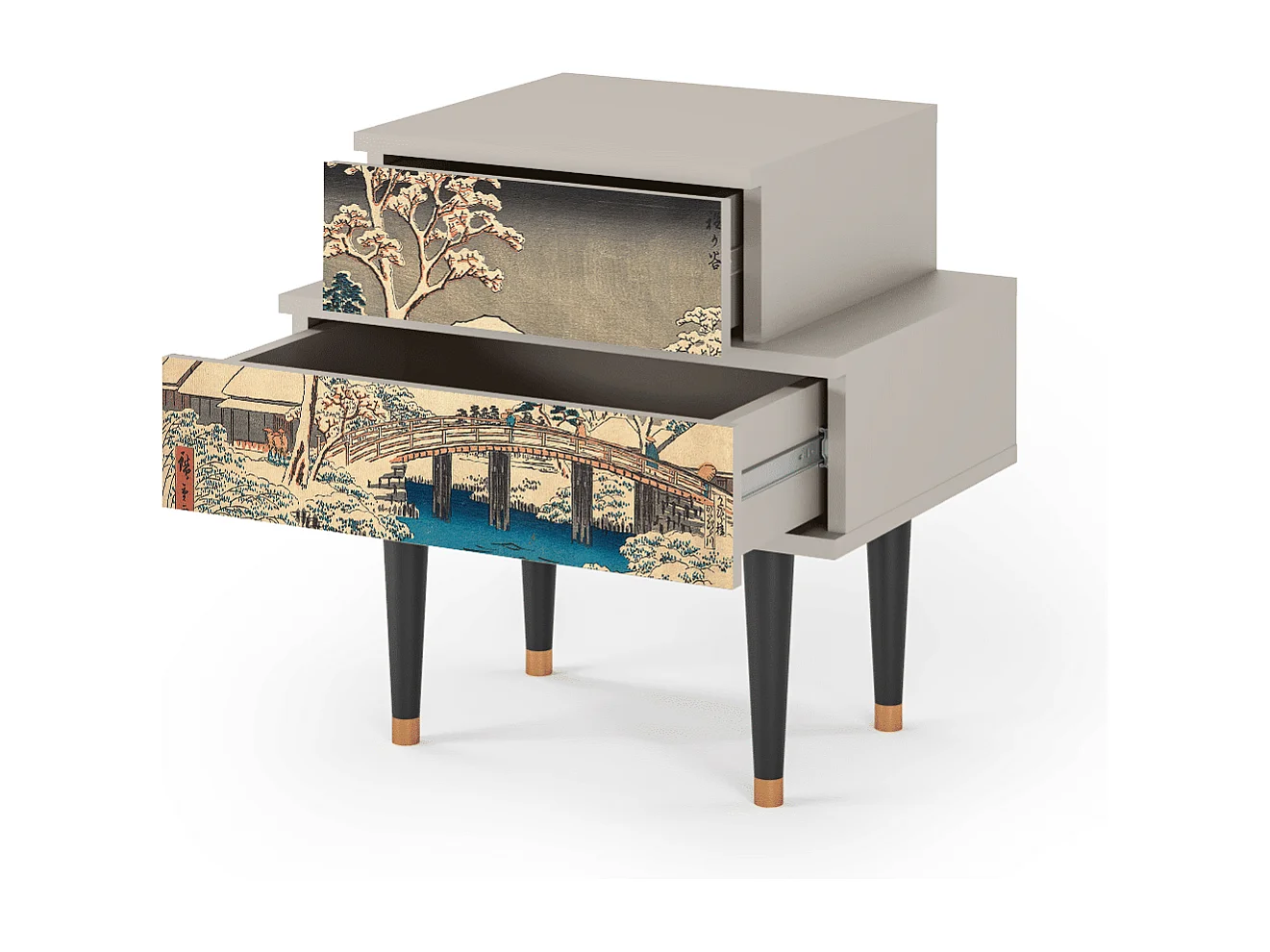 Stolik nocny - 58х58х41 cm - NS1 - Katabira River, Piaskowy