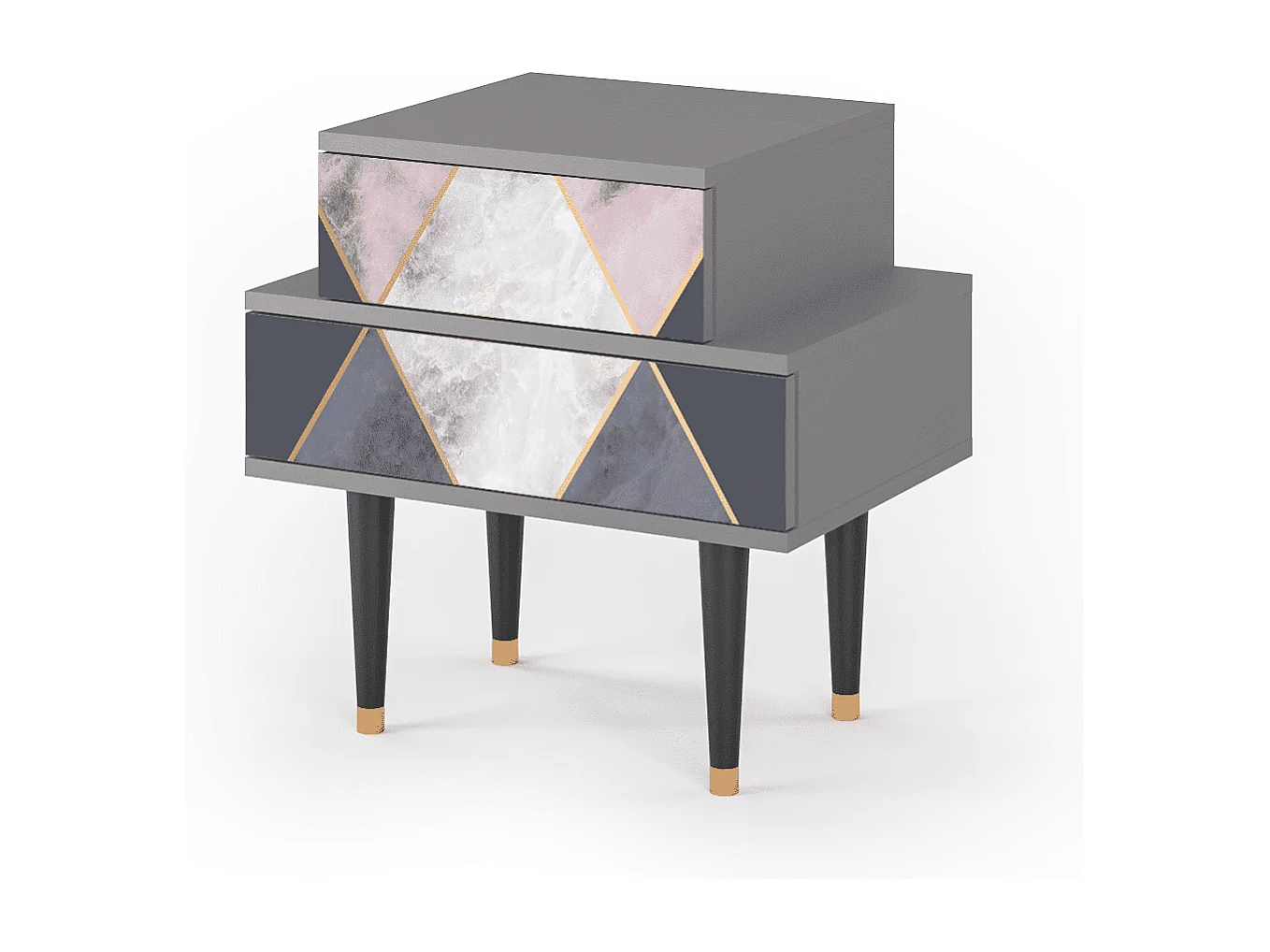 Stolik nocny - 58х58х41 cm - NS1 - Ideal Harmony, Szary