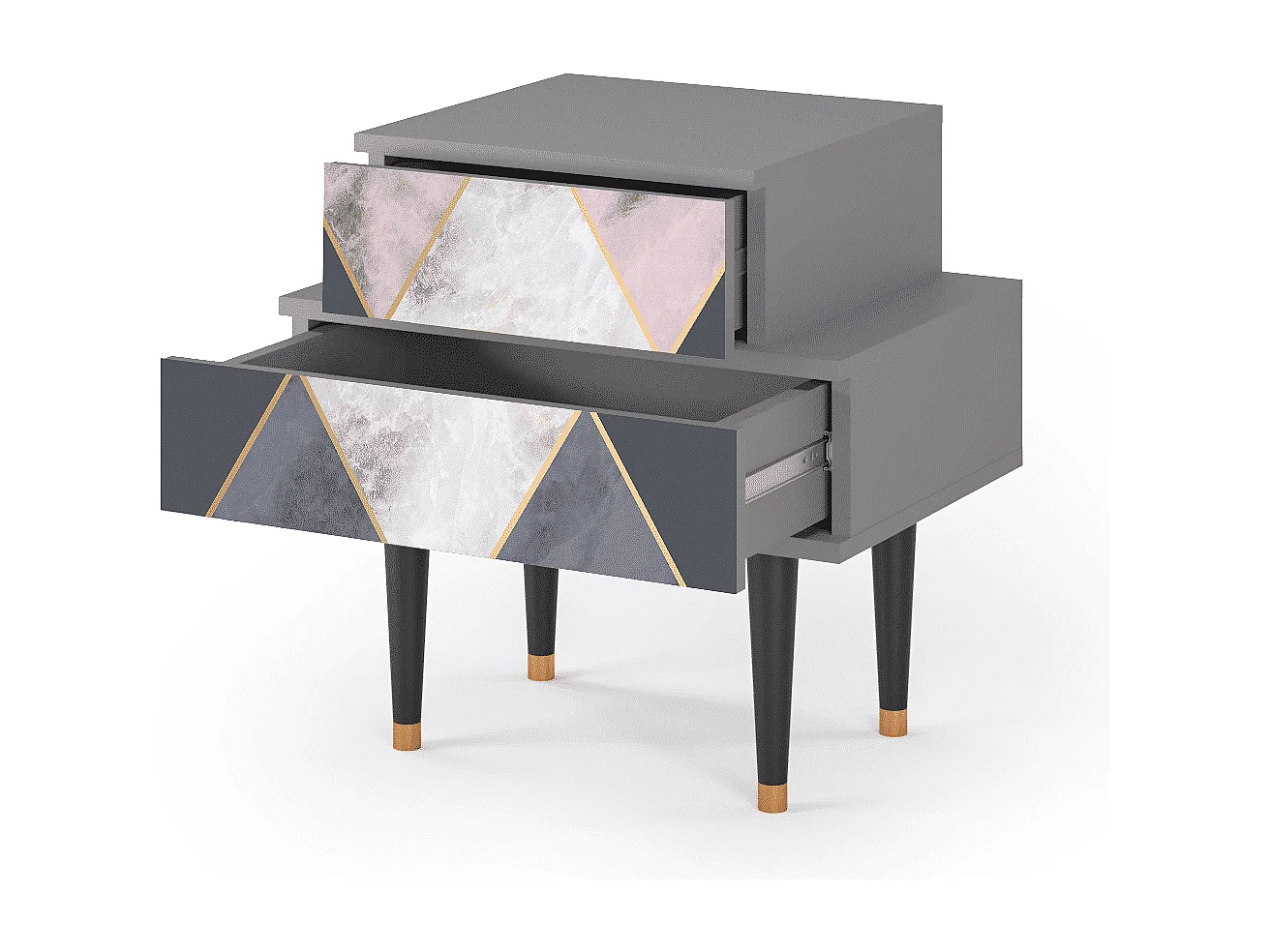 Stolik nocny - 58х58х41 cm - NS1 - Ideal Harmony, Szary