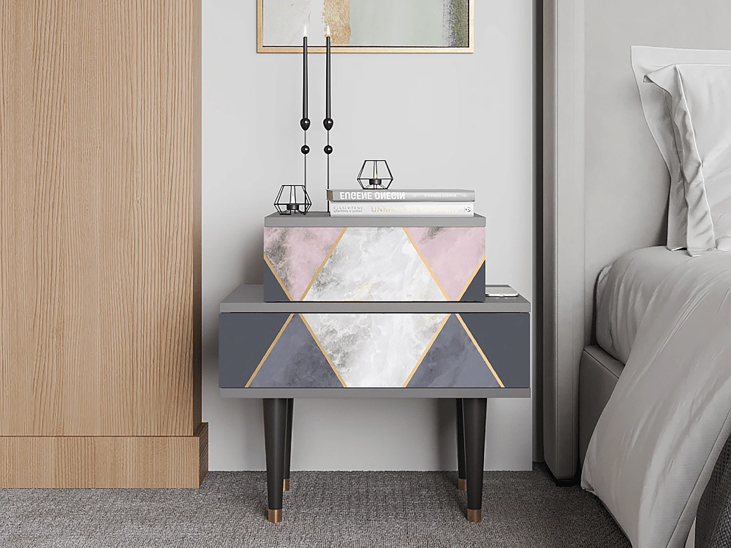 Table de nuit - 58х58х41 cm - NS1 - Ideal Harmony, Gris