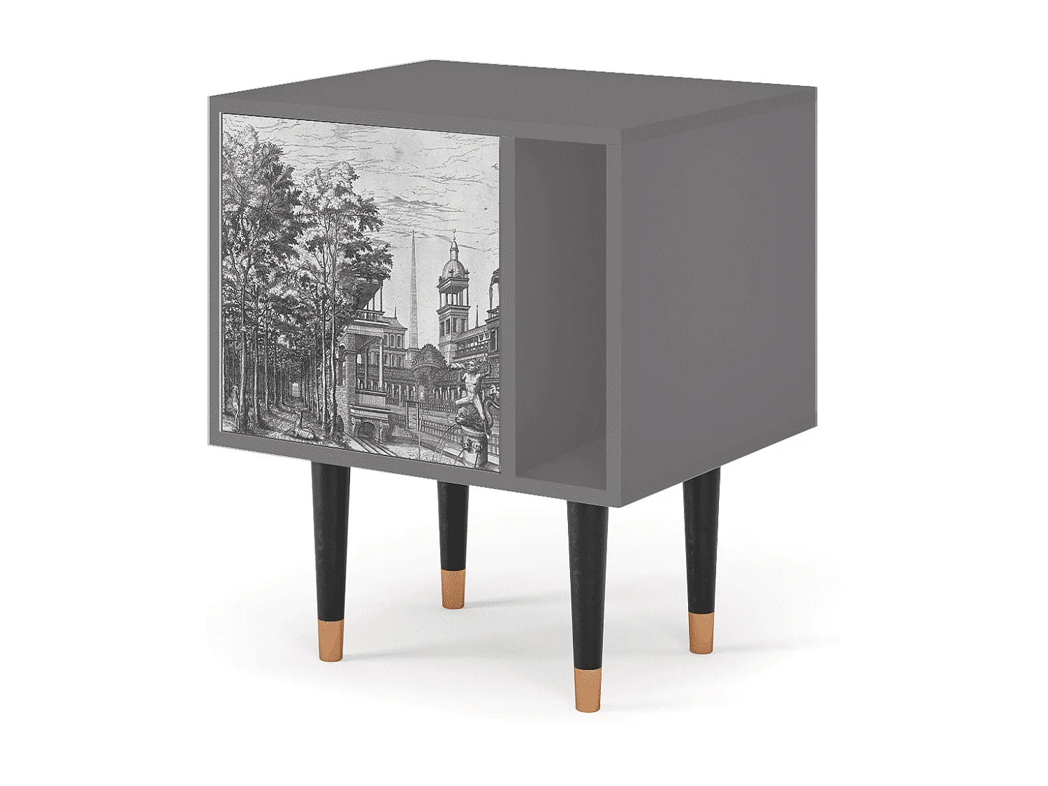 Nachtkastje - 57х69х48 cm - S2 - View of the Piazza, Grijs