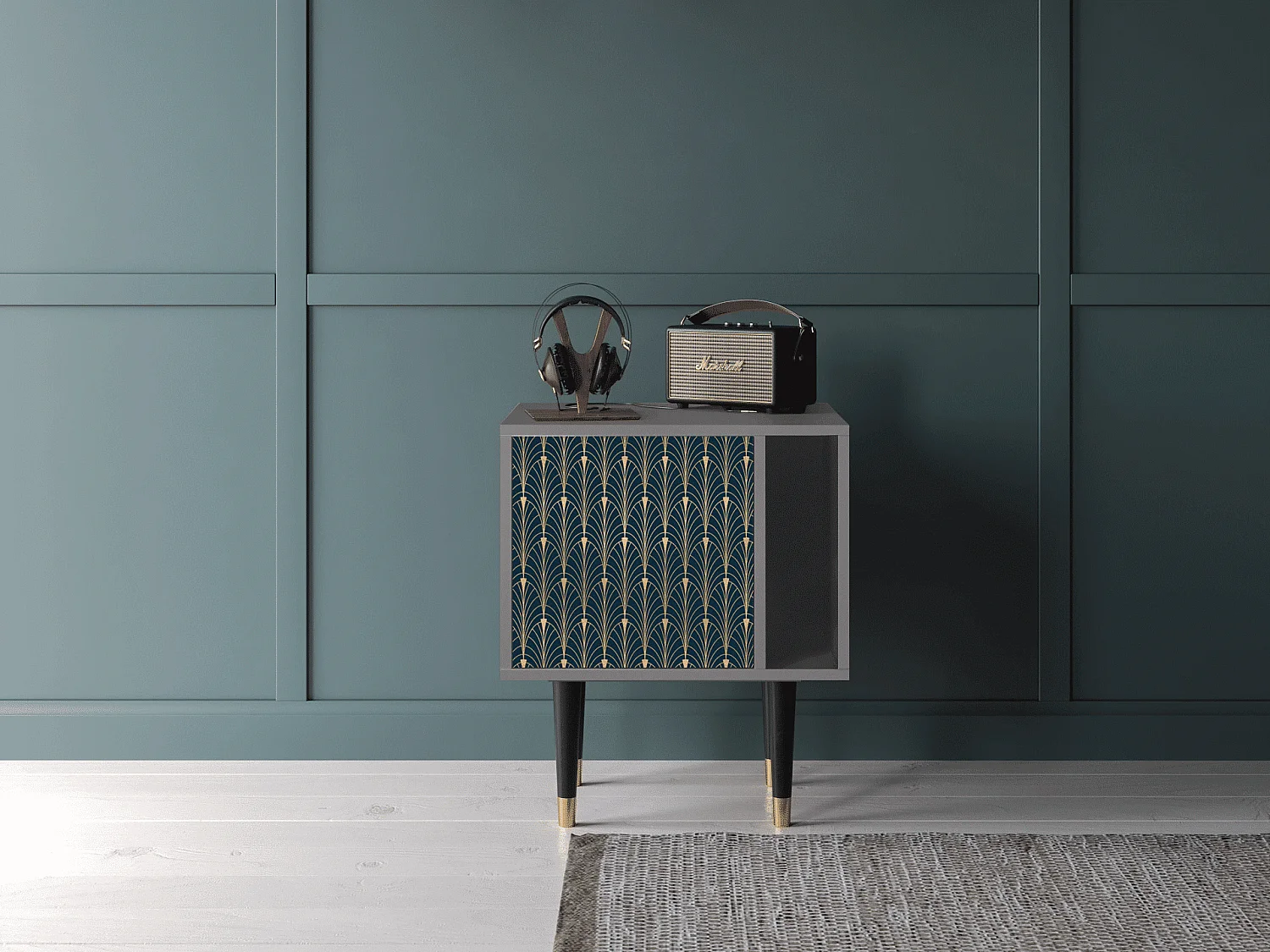 Nachttisch - 57х69х48 cm - S2 - Flower of the Nile, Grau