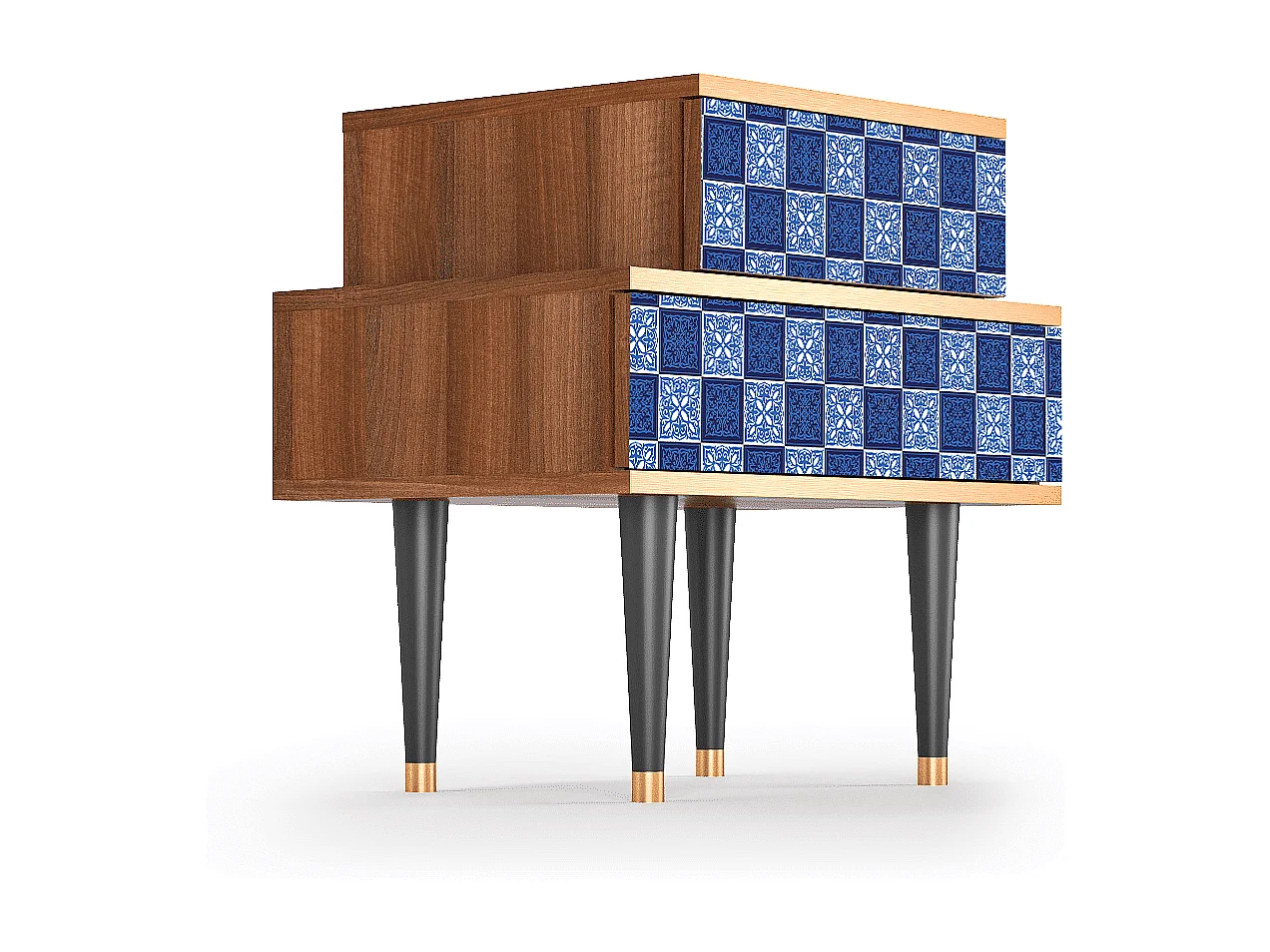 Criado-mudo - 58х58х41 cm - NS1 - Light Path, Nogueira