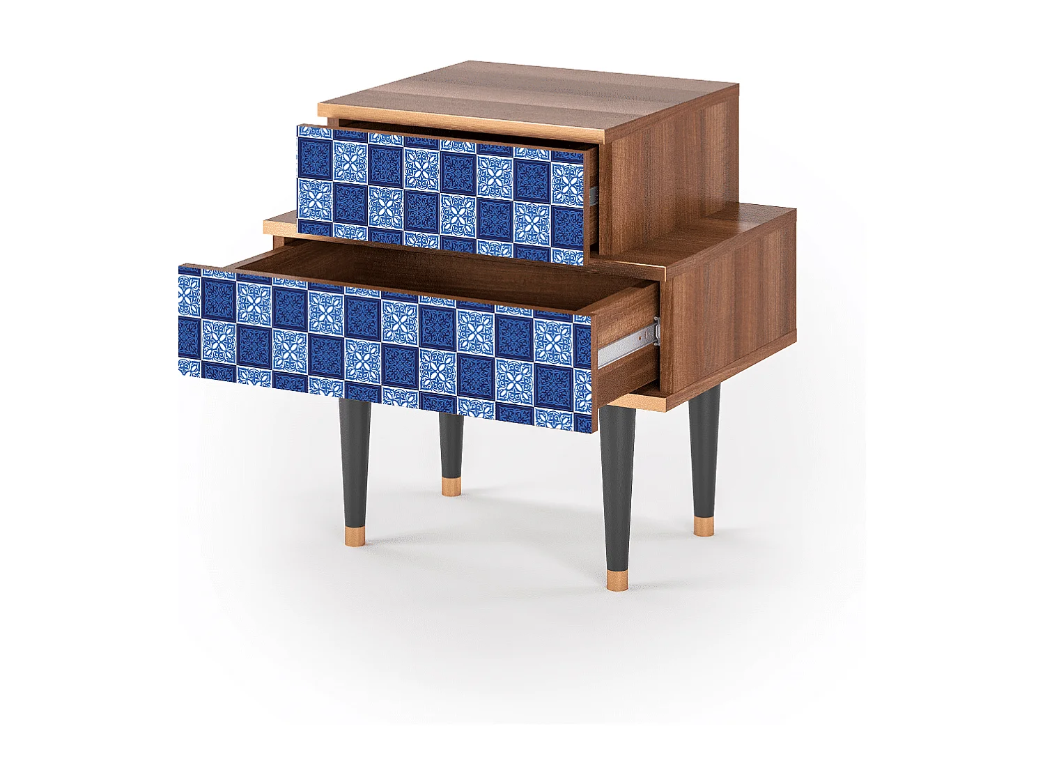 Stolik nocny - 58х58х41 cm - NS1 - Light Path, Orzech