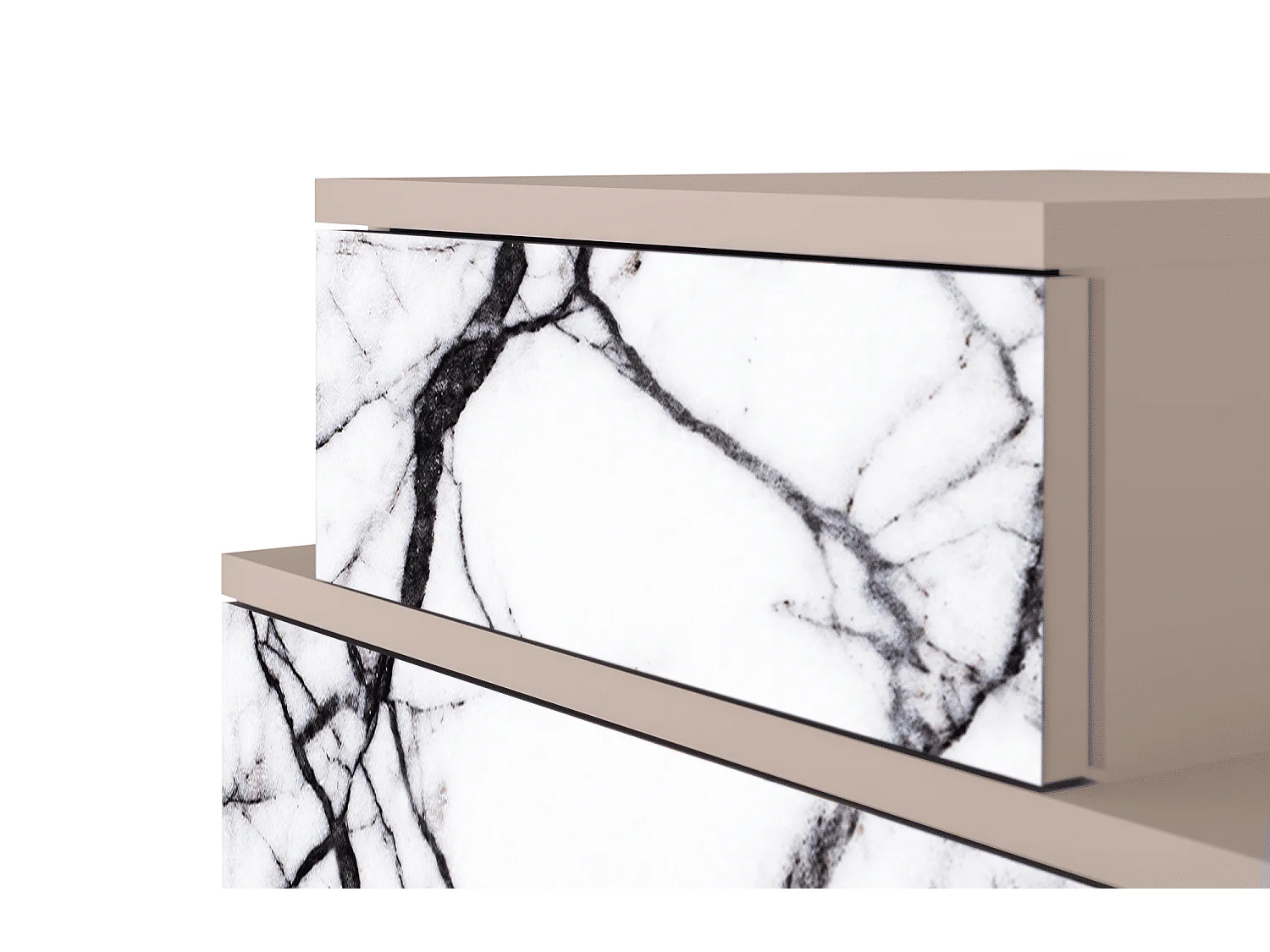 Table de nuit - 58х58х41 cm - NS1 - Raven Marble, Latte