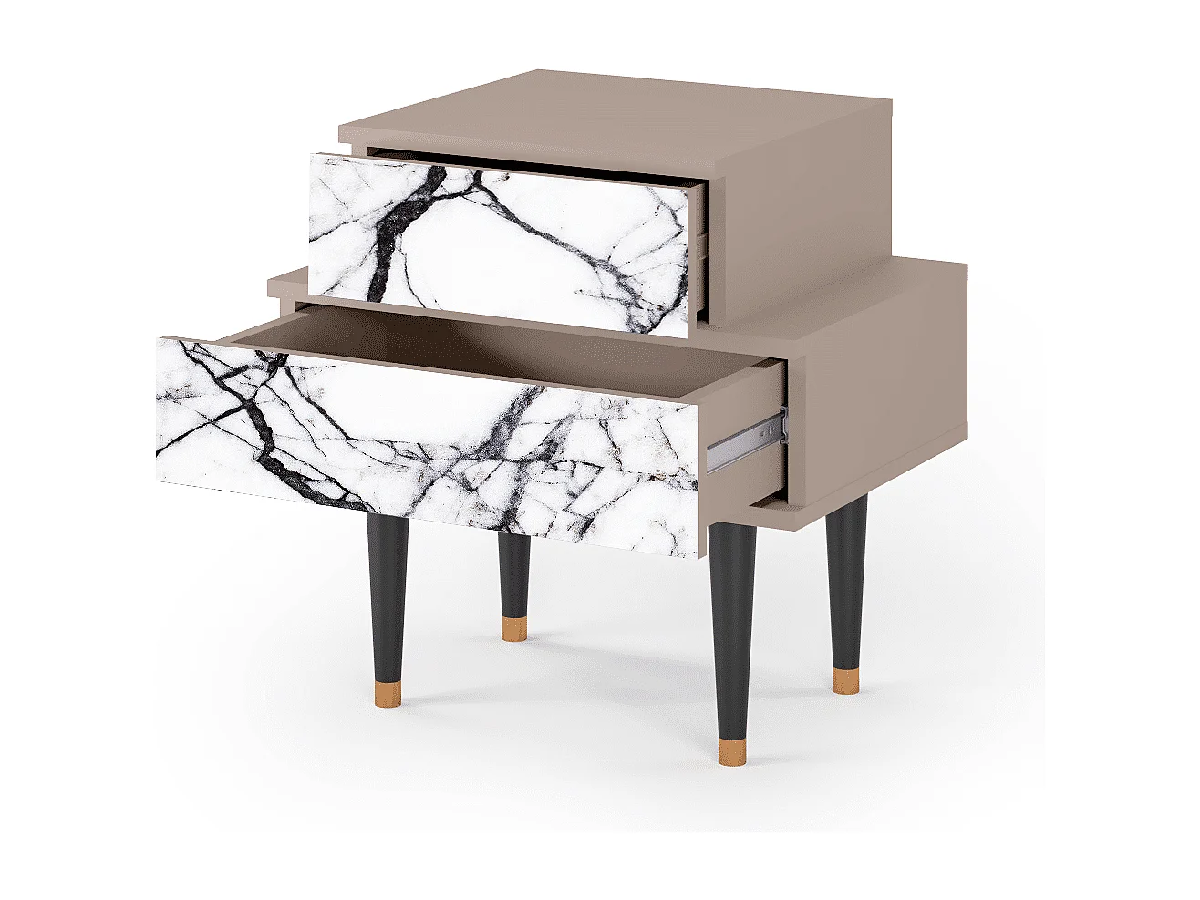 Table de nuit - 58х58х41 cm - NS1 - Raven Marble, Latte