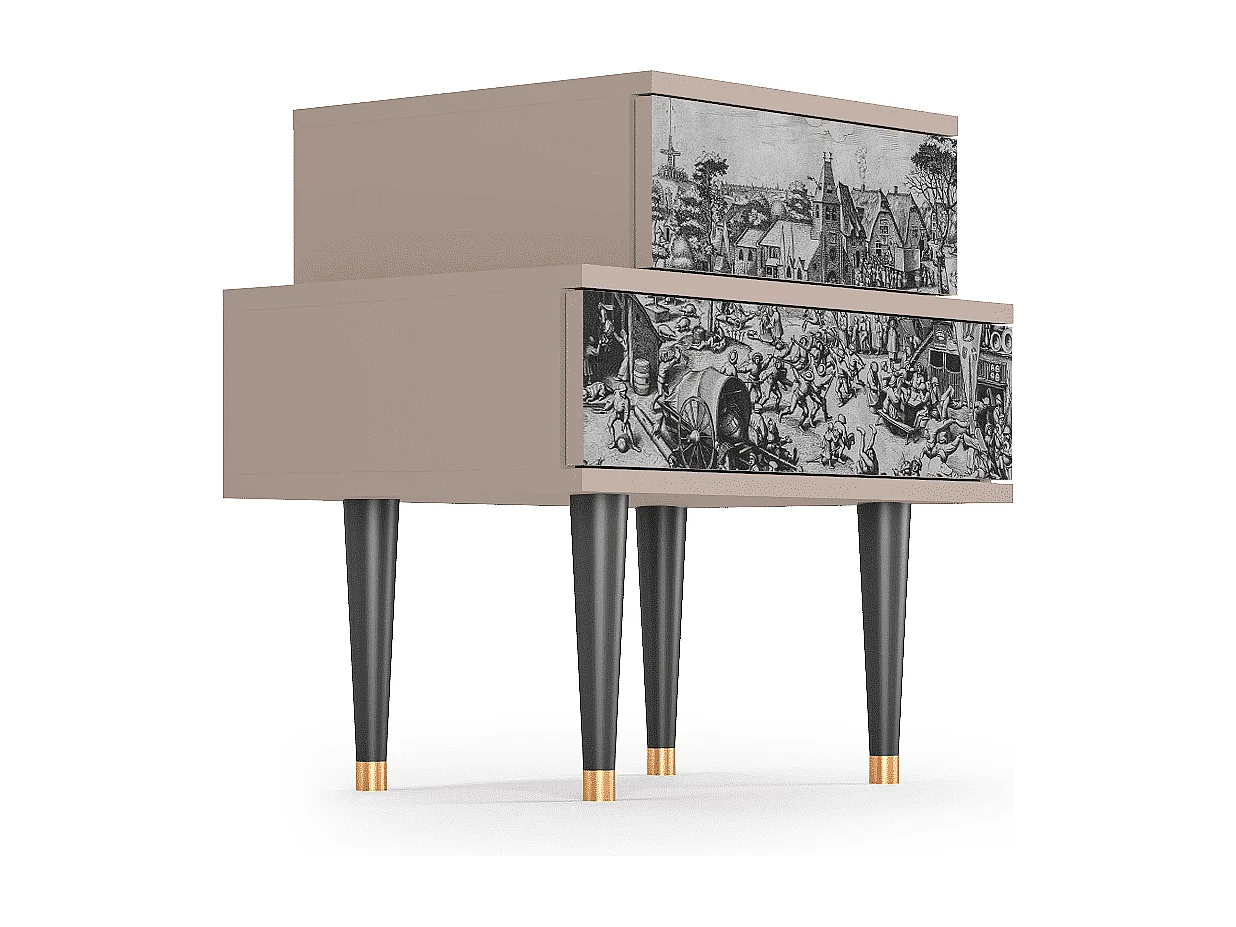 Mesita de noche - 58х58х41 cm - NS1 - The Festival of Saint, Latte