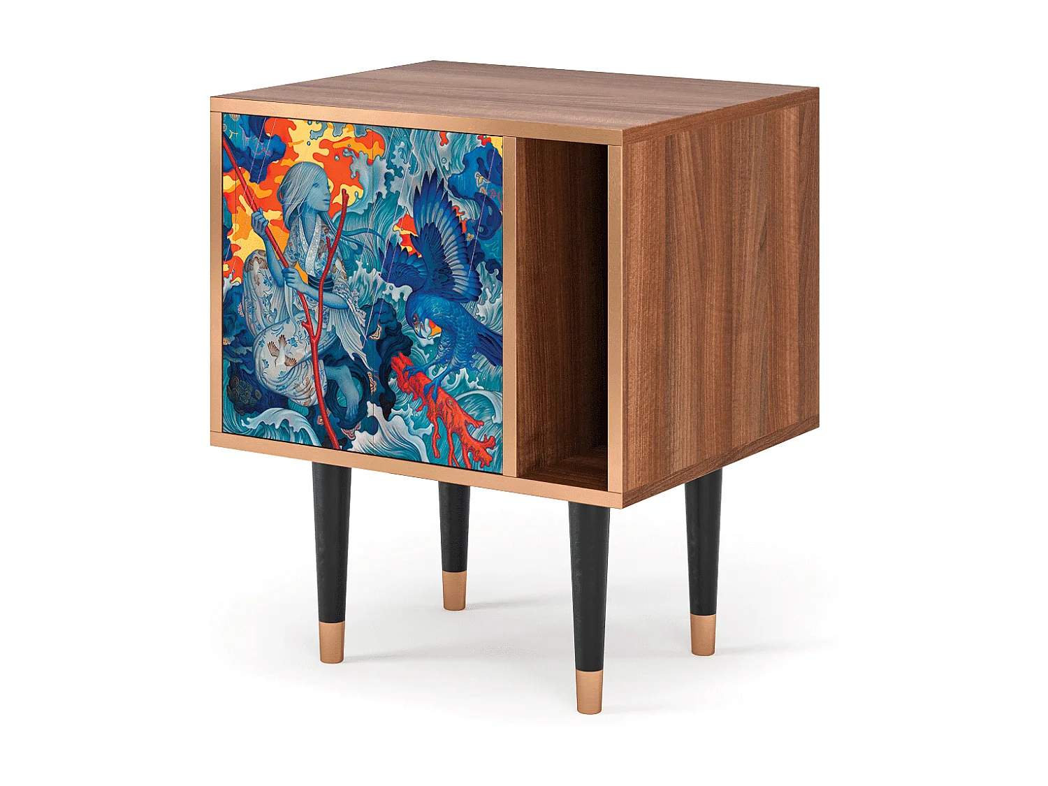 Table de nuit - 57х69х48 cm - S2 - The Girl - James Jean, Noyer