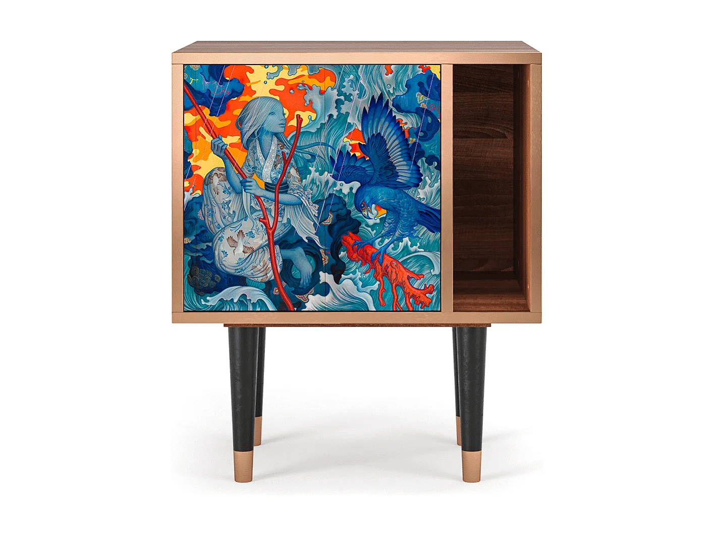 Table de nuit - 57х69х48 cm - S2 - The Girl - James Jean, Noyer