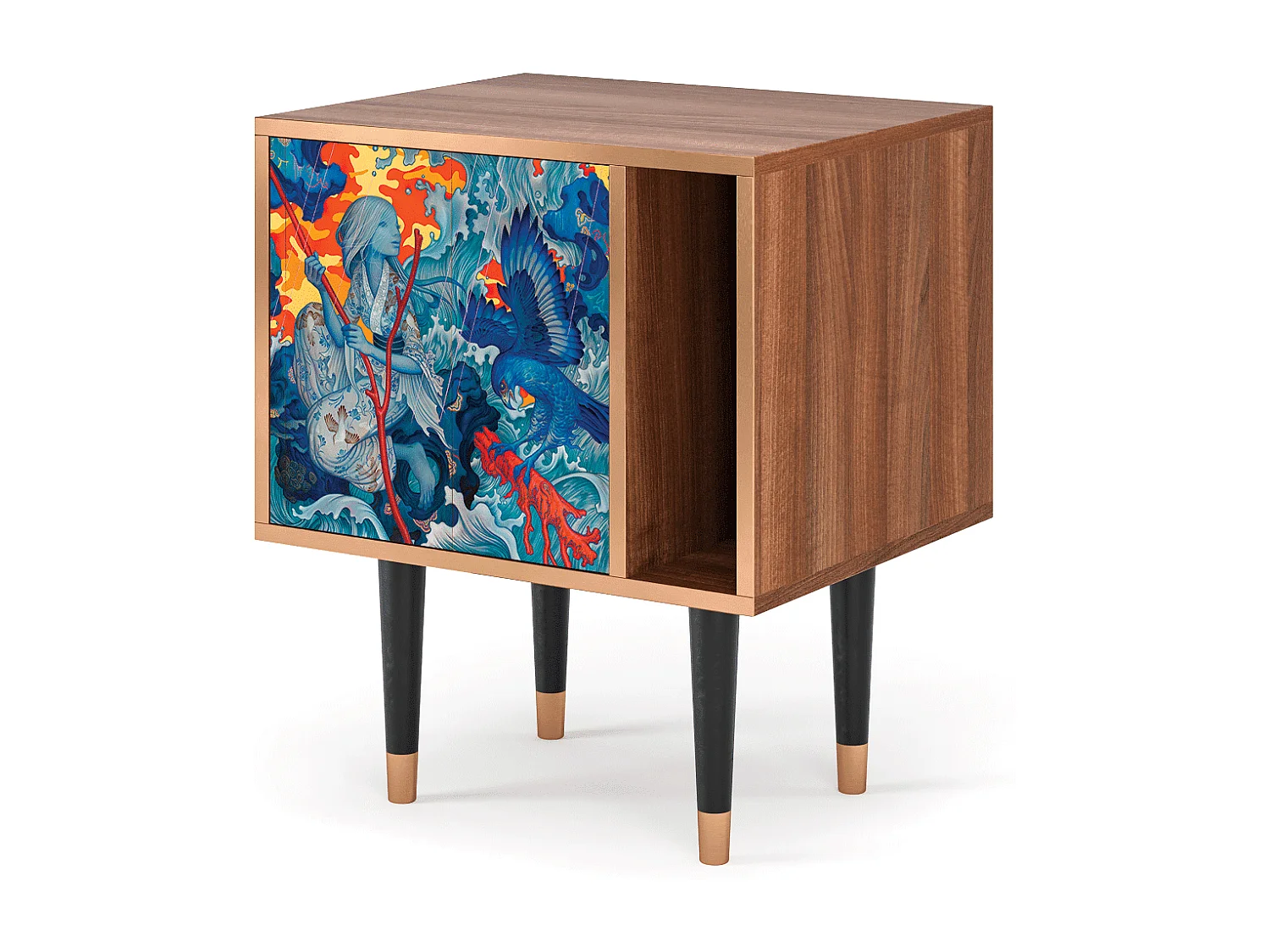 Table de nuit - 57х69х48 cm - S2 - The Girl - James Jean, Noyer