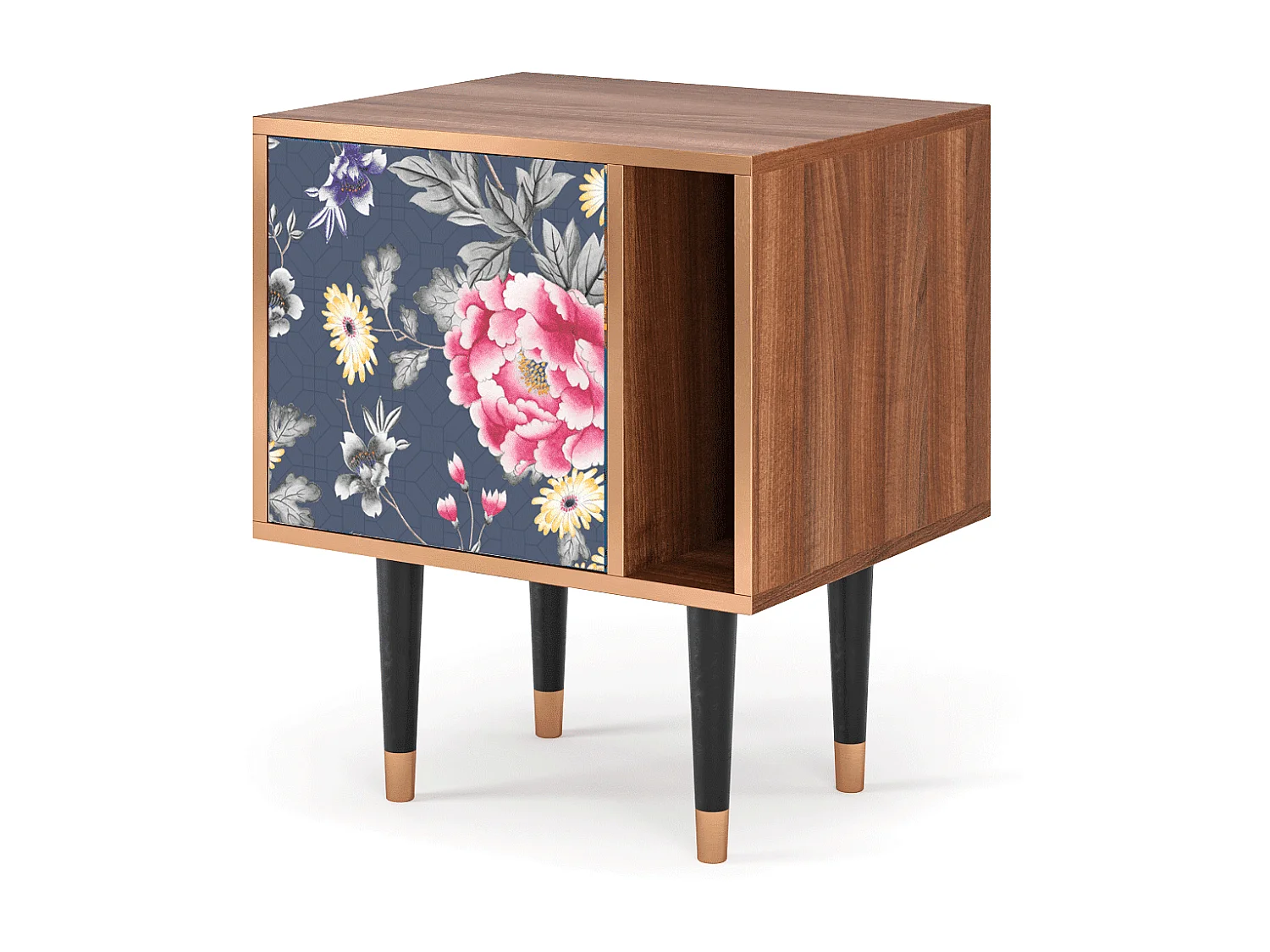 Table de nuit - 57х69х48 cm - S2 - Dark Flower Bed, Noyer