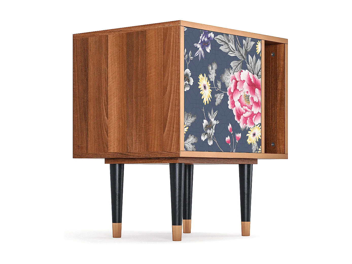 Table de nuit - 57х69х48 cm - S2 - Dark Flower Bed, Noyer