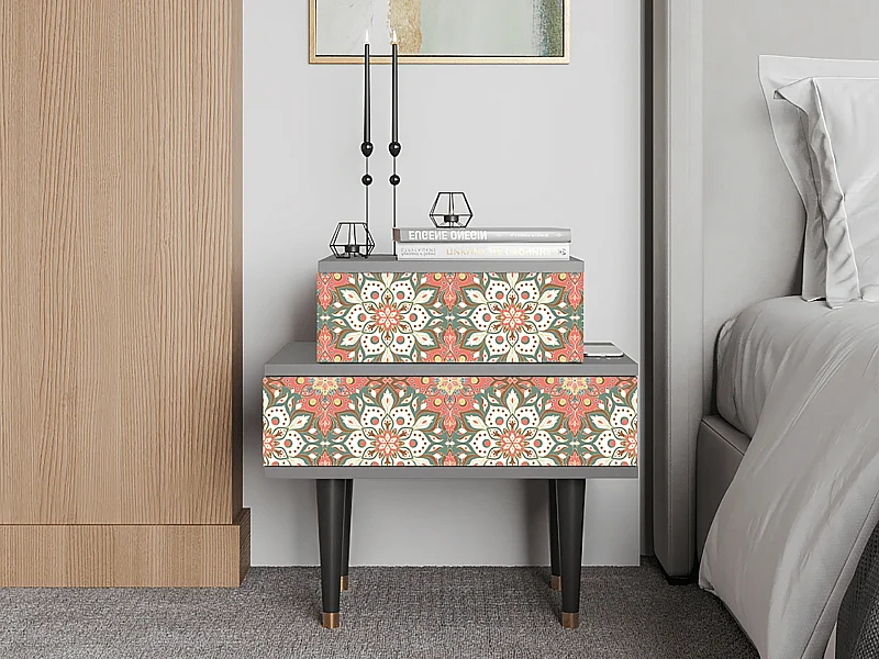 Stolik nocny - 58х58х41 cm - NS1 - Peach Grove, Szary