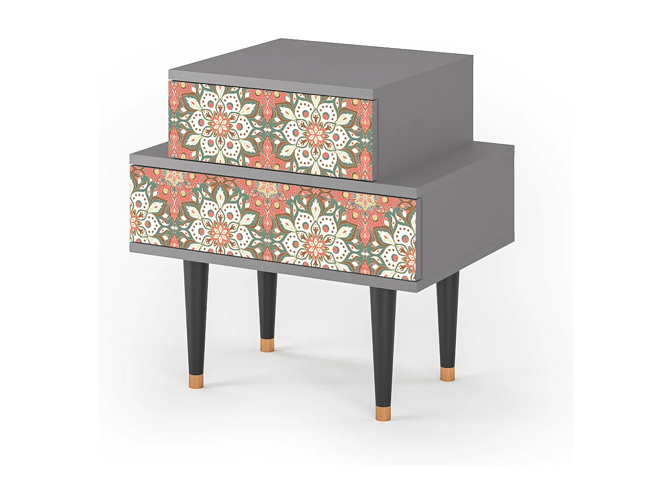 Stolik nocny - 58х58х41 cm - NS1 - Peach Grove, Szary