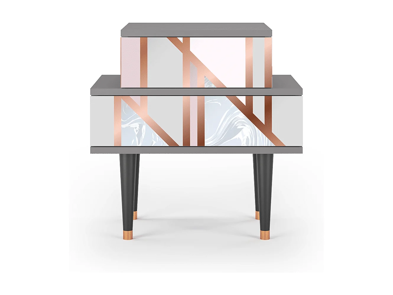 Table de nuit - 58х58х41 cm - NS1 - Champagne Story, Gris