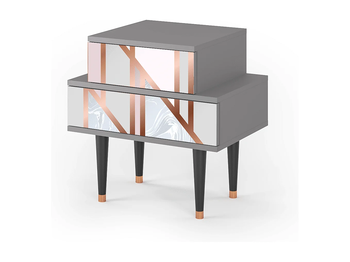 Table de nuit - 58х58х41 cm - NS1 - Champagne Story, Gris