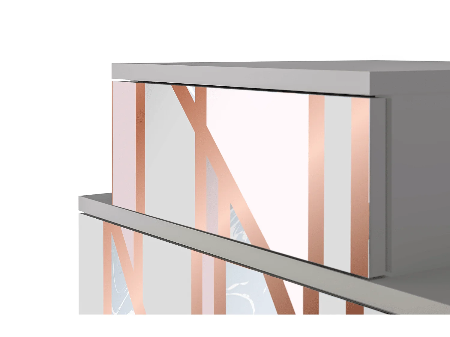 Comodino - 58х58х41 cm - NS1 - Champagne Story, Grigio