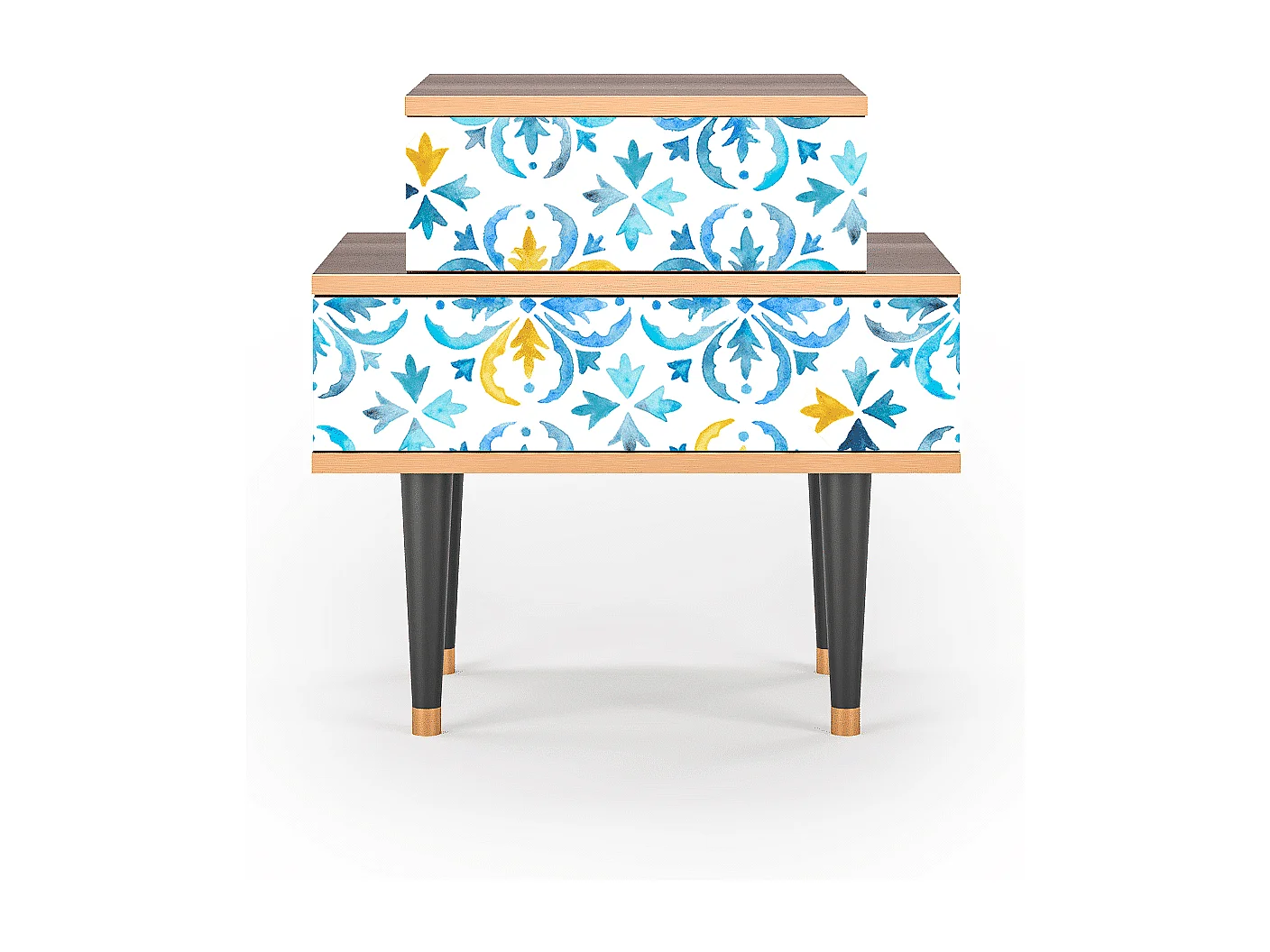 Stolik nocny - 58х58х41 cm - NS1 - Lisbon Flover, Orzech