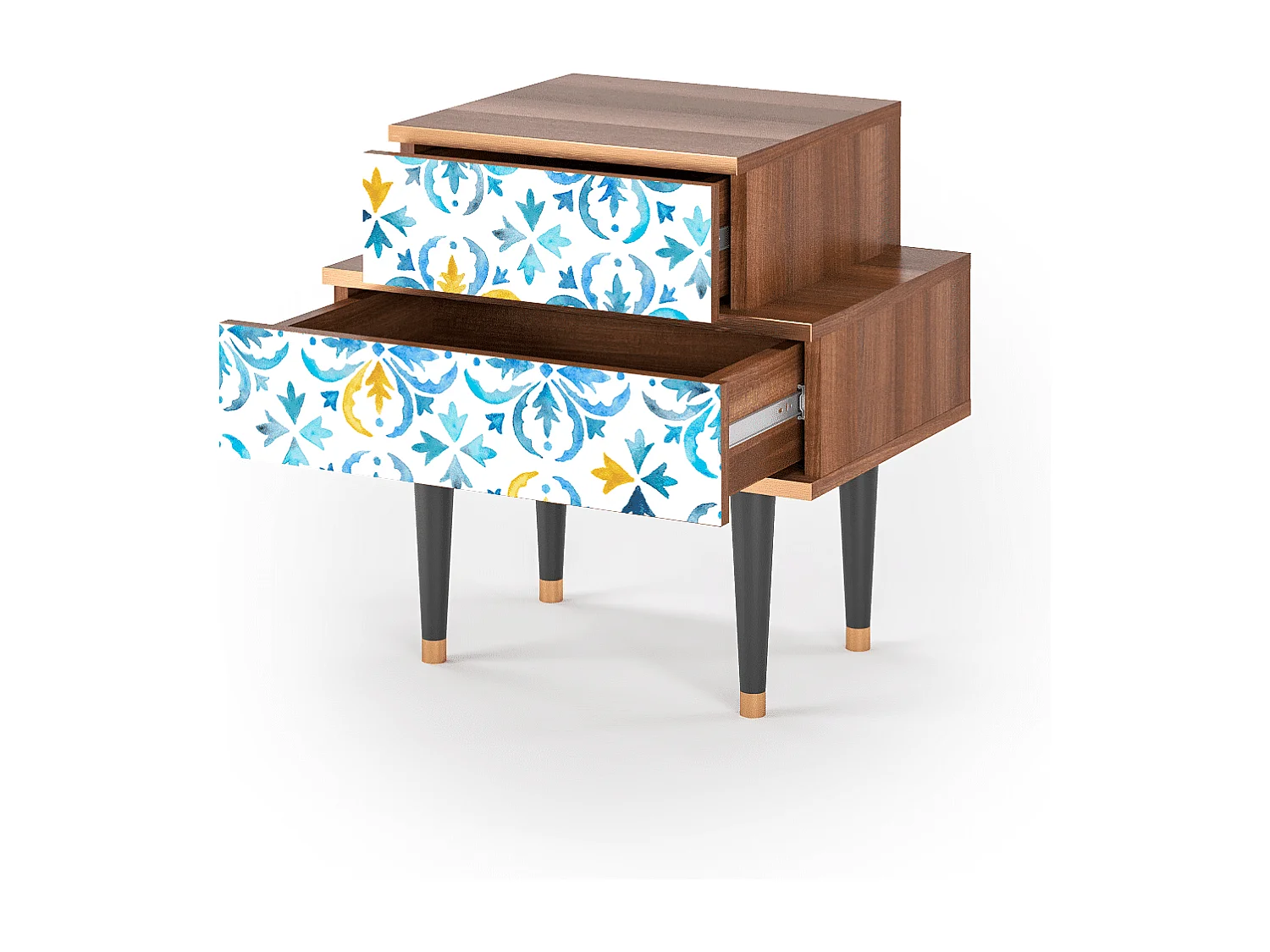 Stolik nocny - 58х58х41 cm - NS1 - Lisbon Flover, Orzech