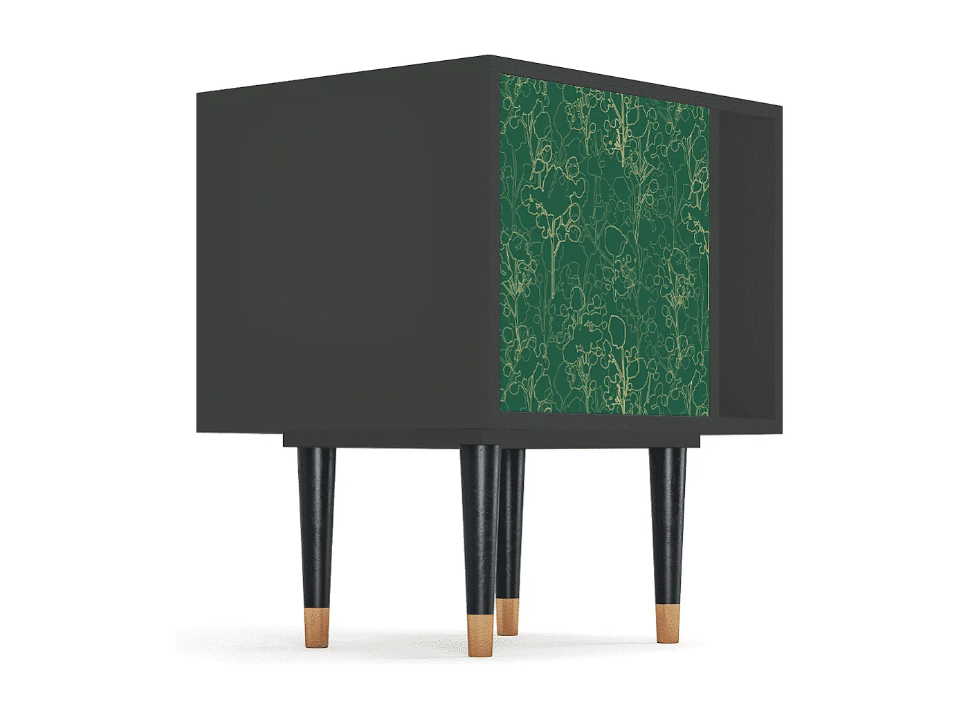 Stolik nocny - 57х69х48 cm - S2 - Emerald Forest, Antracyt