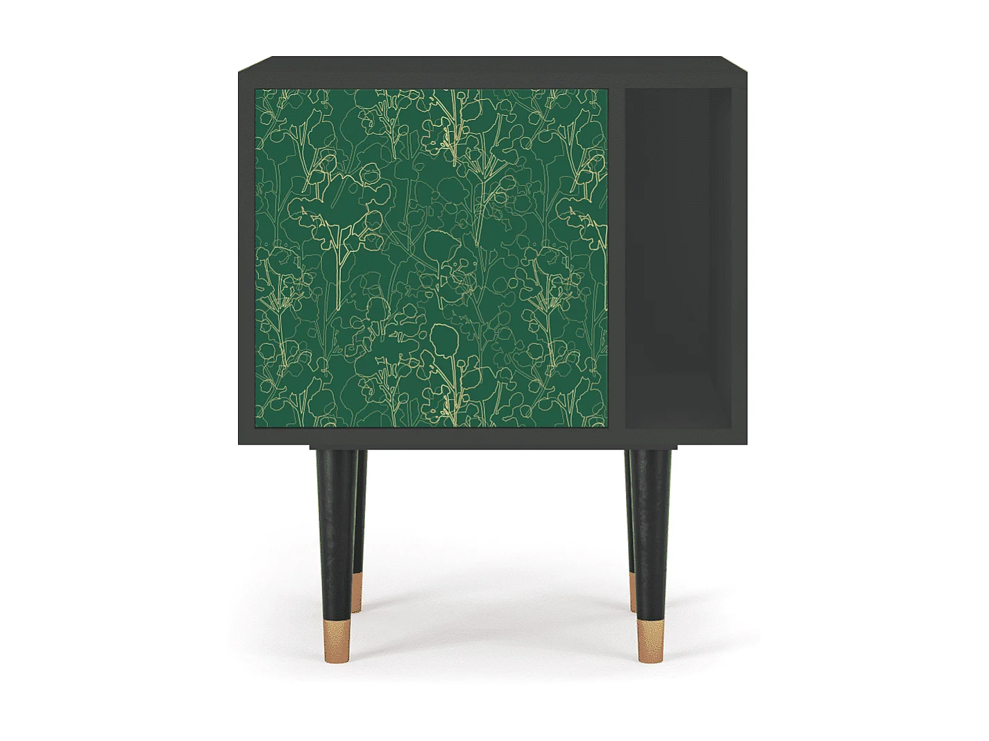 Stolik nocny - 57х69х48 cm - S2 - Emerald Forest, Antracyt