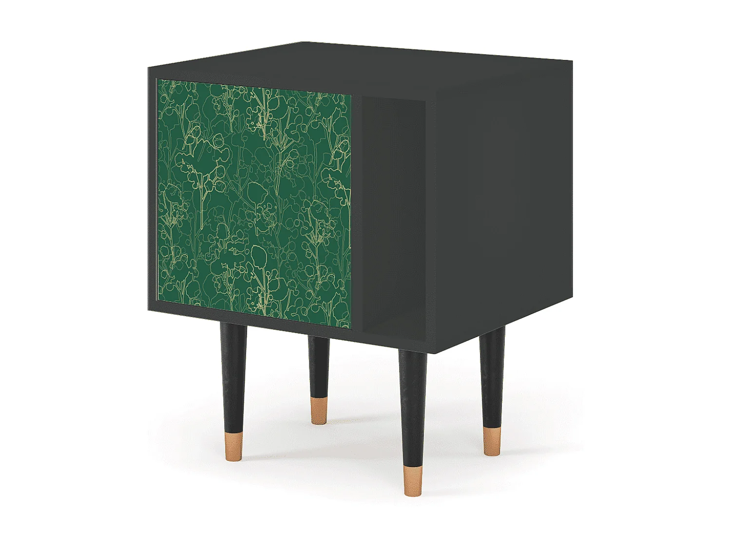 Stolik nocny - 57х69х48 cm - S2 - Emerald Forest, Antracyt