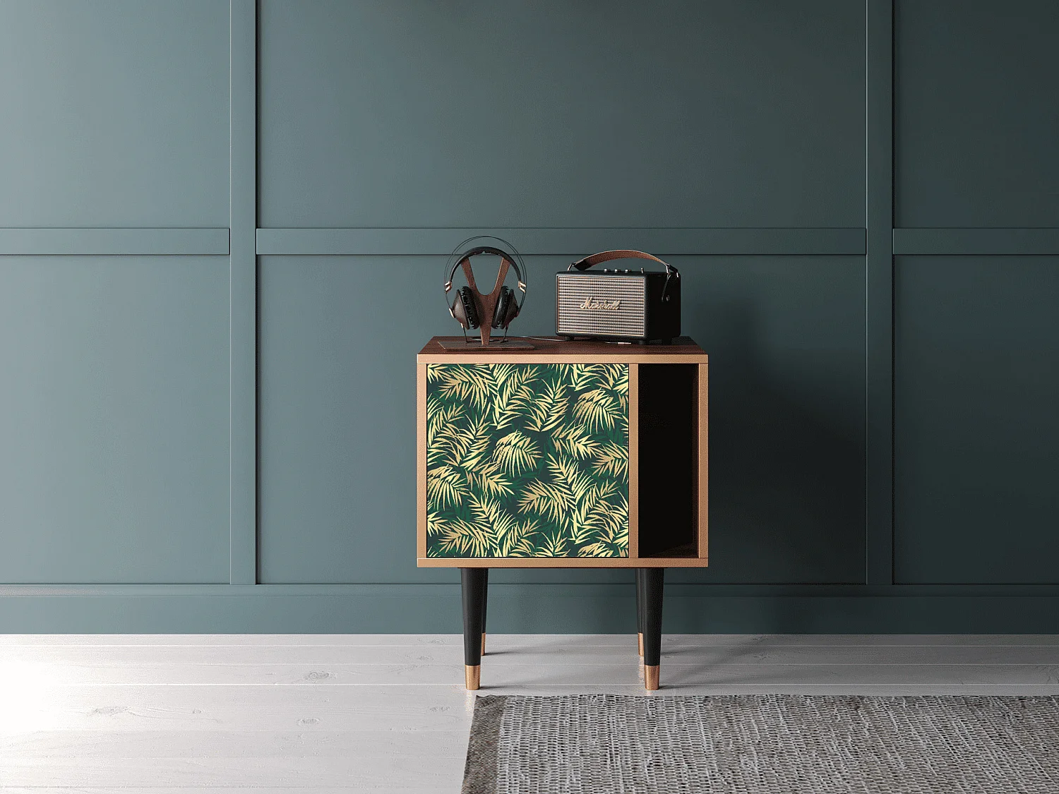 Table de nuit - 57х69х48 cm - S2 - Sunny Palm Tree, Noyer