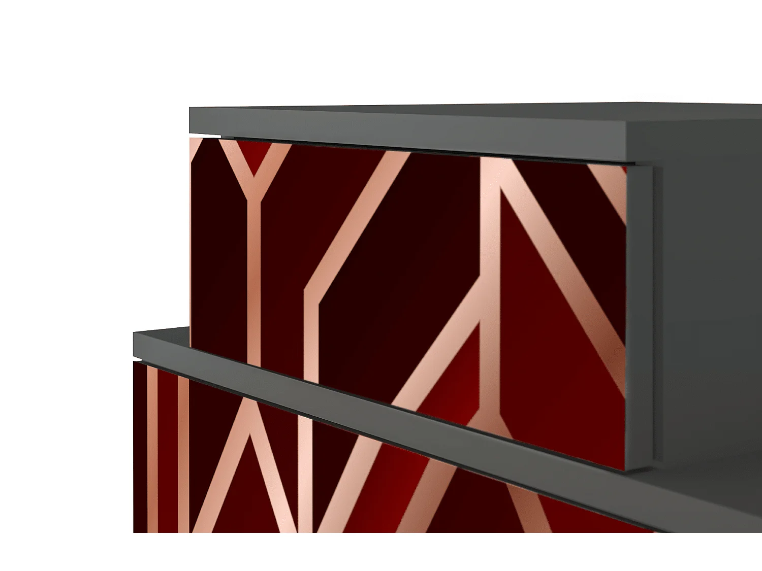 Table de nuit - 58х58х41 cm - NS1 - Velvet 1920's, Anthracite