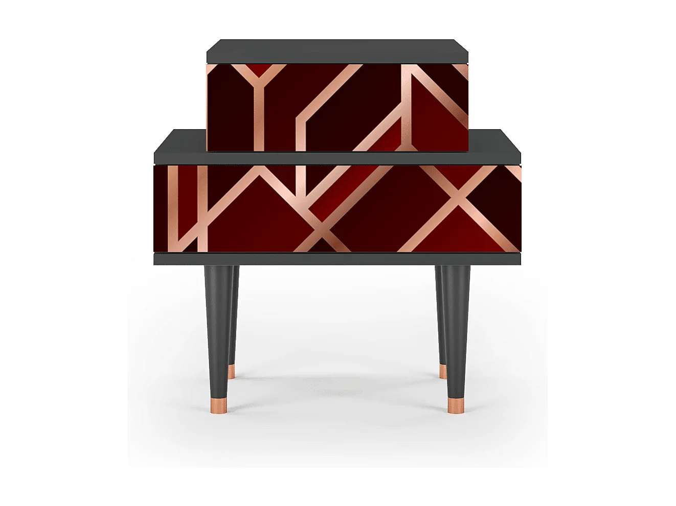 Nachtkastje - 58х58х41 cm - NS1 - Velvet 1920's, Antraciet