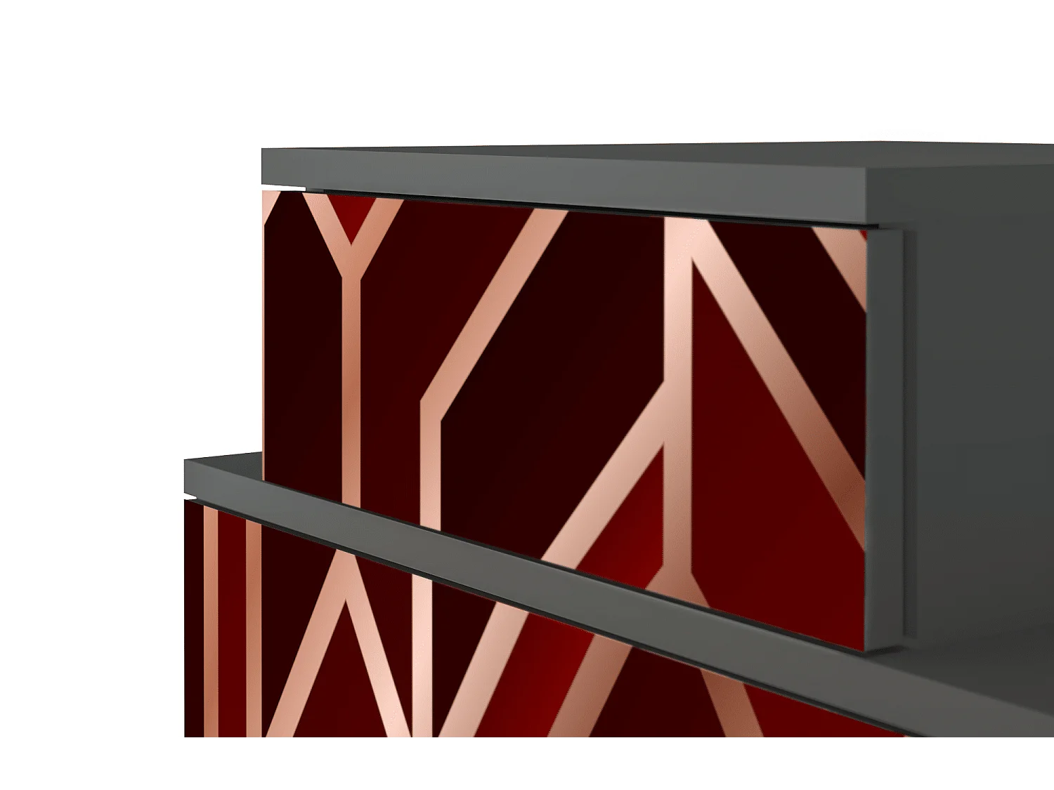 Nachtkastje - 58х58х41 cm - NS1 - Velvet 1920's, Antraciet