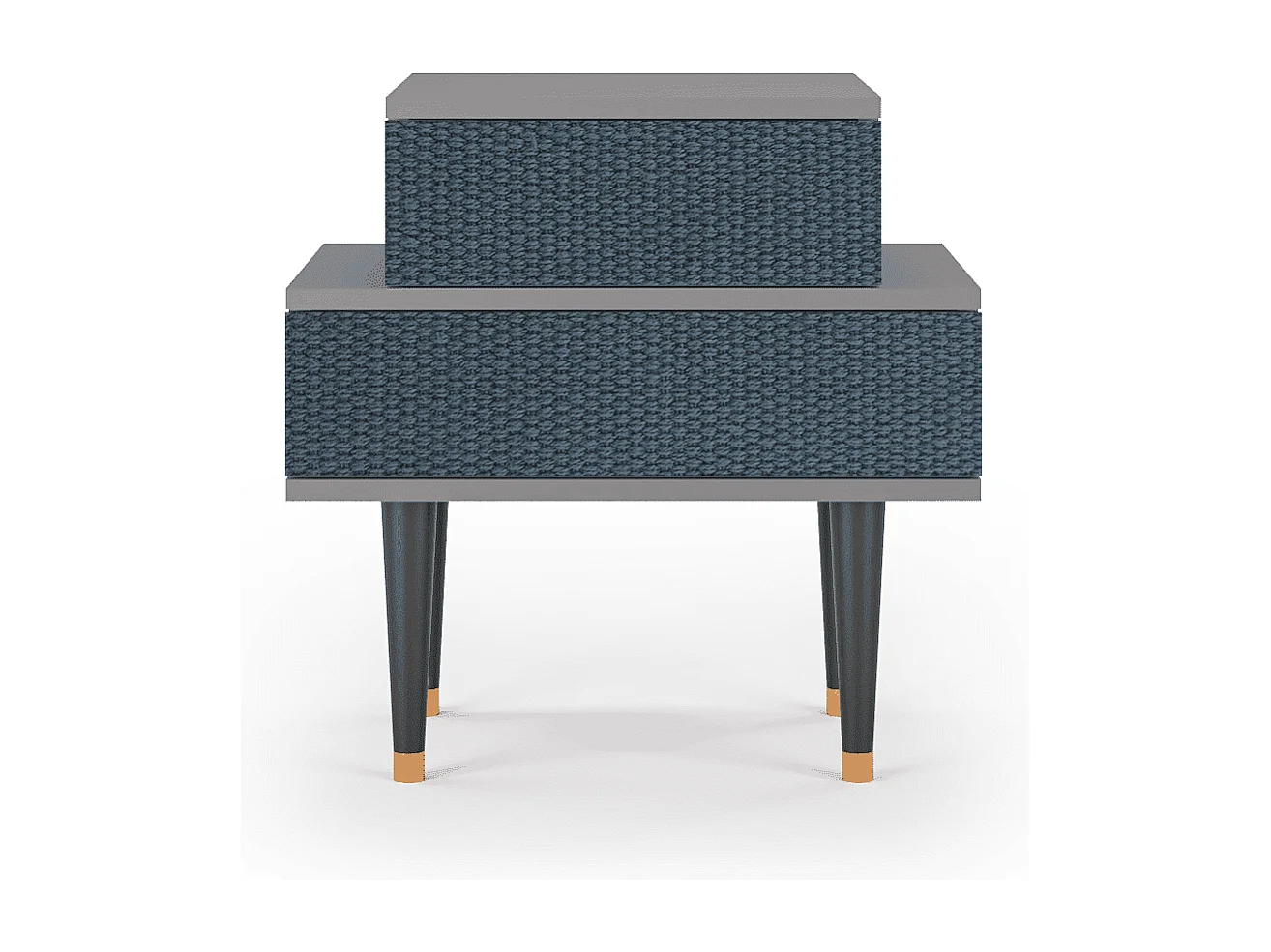 Stolik nocny - 58х58х41 cm - NS1 - Knitted Pattern, Szary