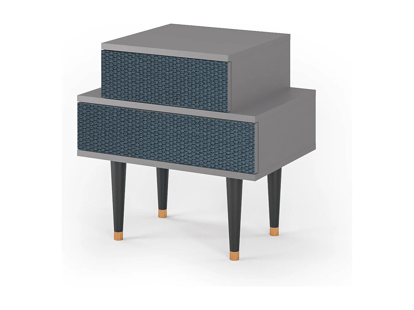 Stolik nocny - 58х58х41 cm - NS1 - Knitted Pattern, Szary