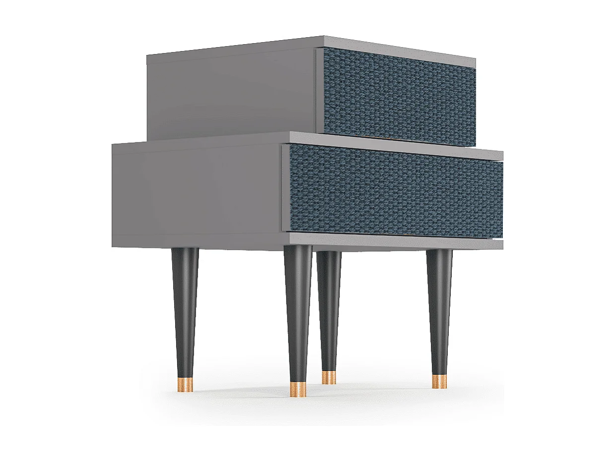 Stolik nocny - 58х58х41 cm - NS1 - Knitted Pattern, Szary