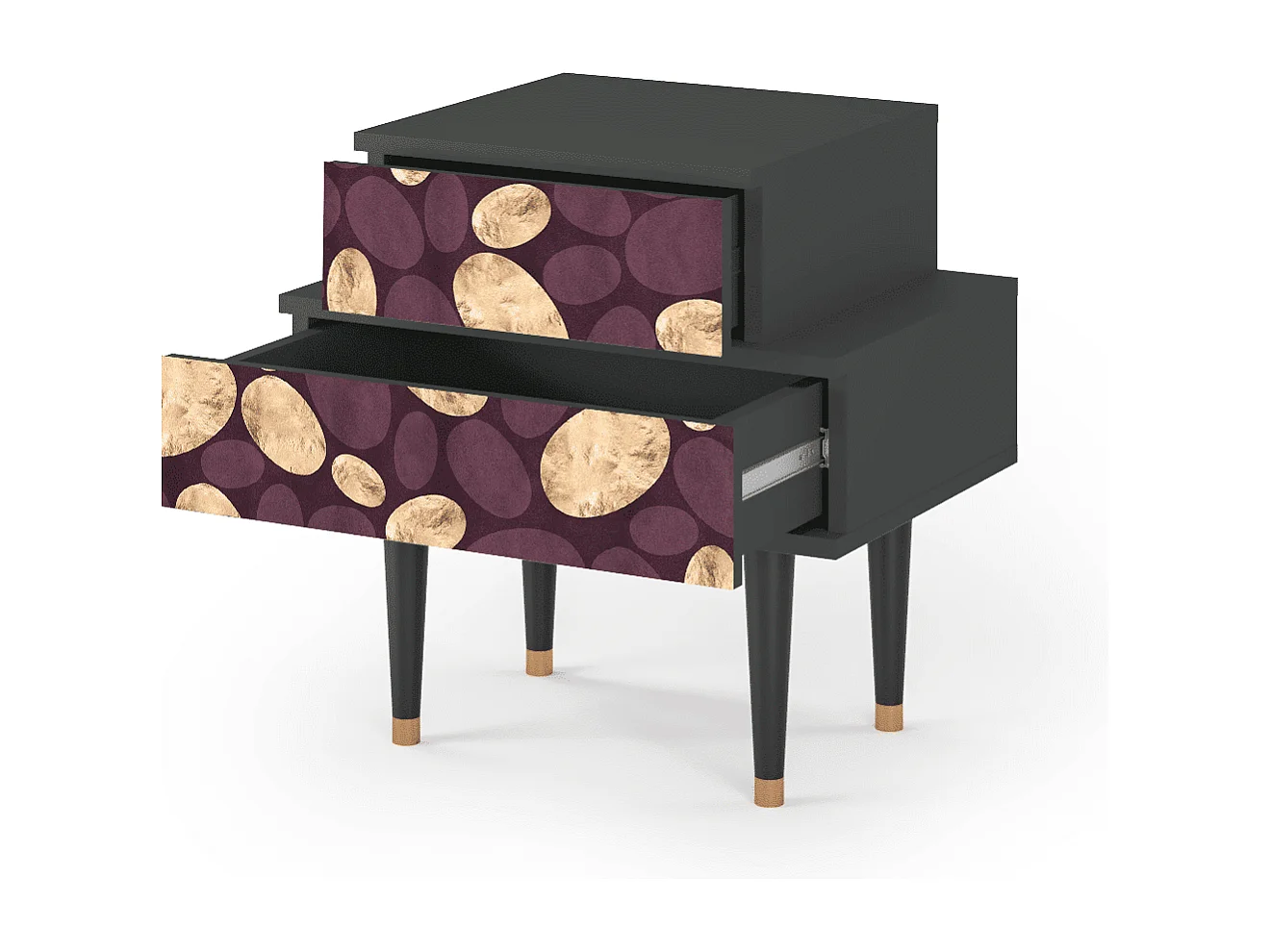 Nachttisch - 58х58х41 cm - NS1 - Fine Wine, Anthrazit