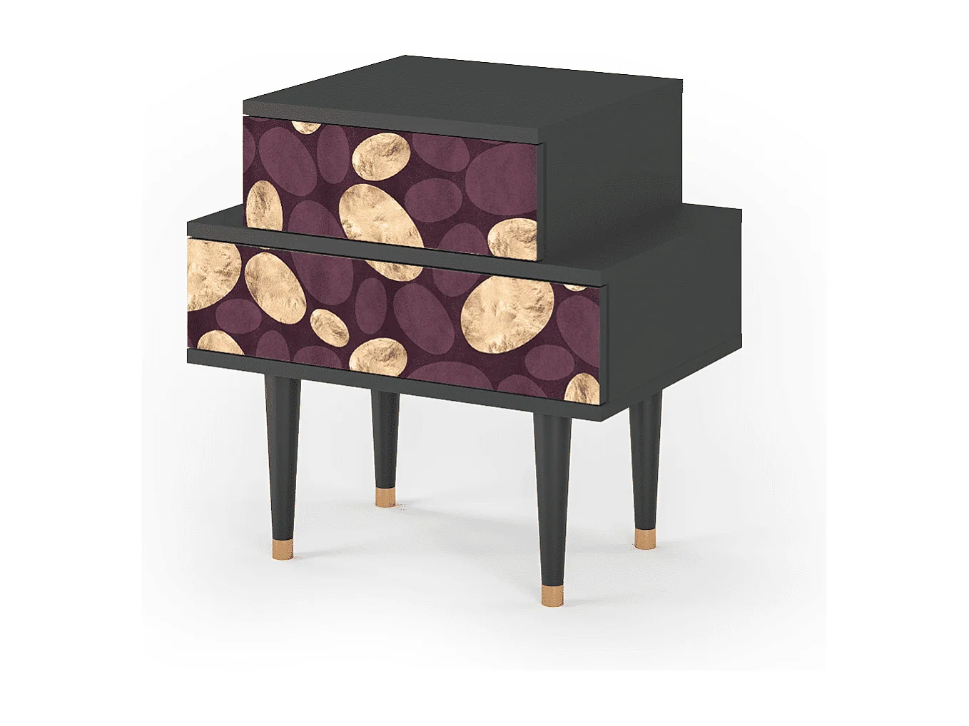 Table de nuit - 58х58х41 cm - NS1 - Fine Wine, Anthracite