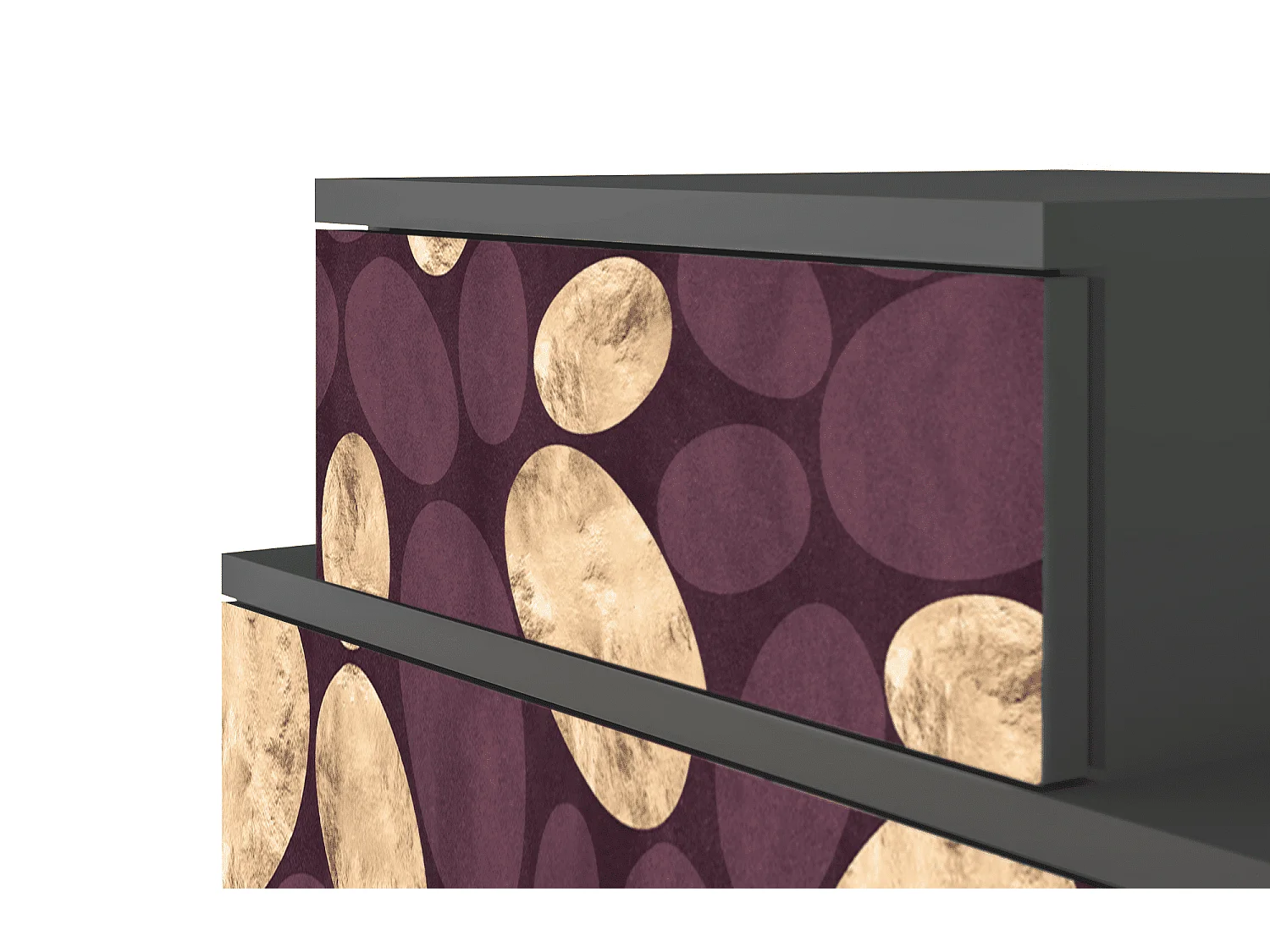 Table de nuit - 58х58х41 cm - NS1 - Fine Wine, Anthracite