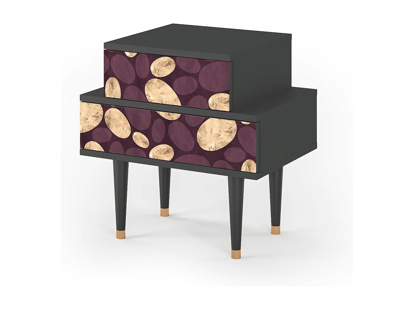 Table de nuit - 58х58х41 cm - NS1 - Fine Wine, Anthracite