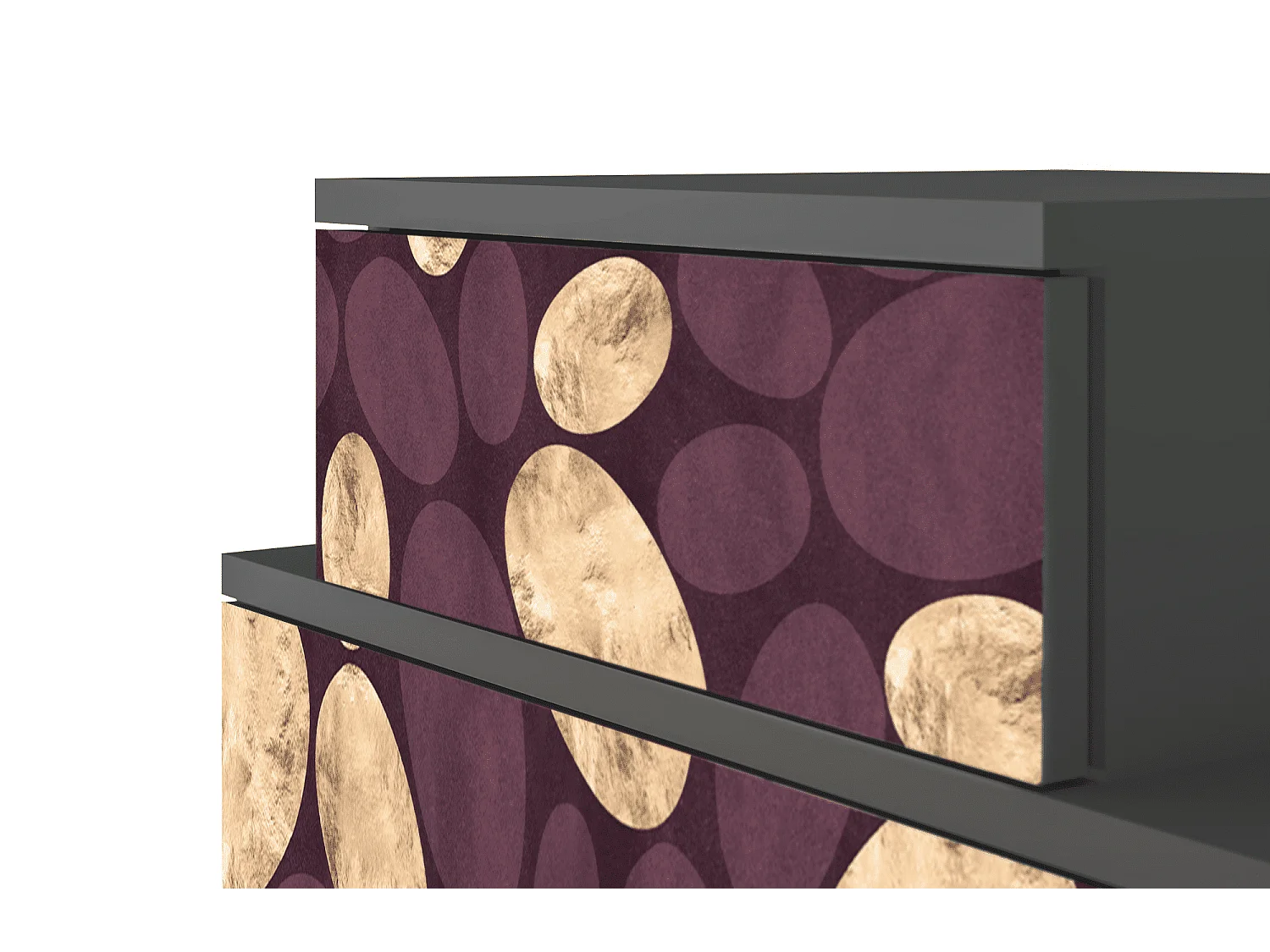 Table de nuit - 58х58х41 cm - NS1 - Fine Wine, Anthracite