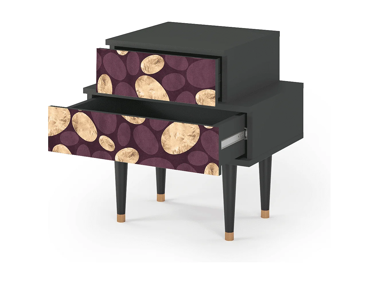 Table de nuit - 58х58х41 cm - NS1 - Fine Wine, Anthracite