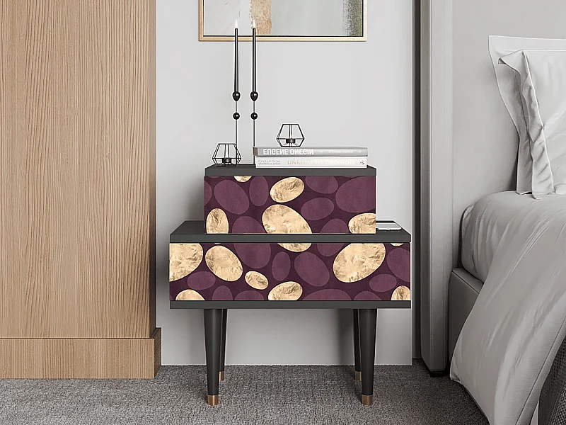 Stolik nocny - 58х58х41 cm - NS1 - Fine Wine, Antracyt