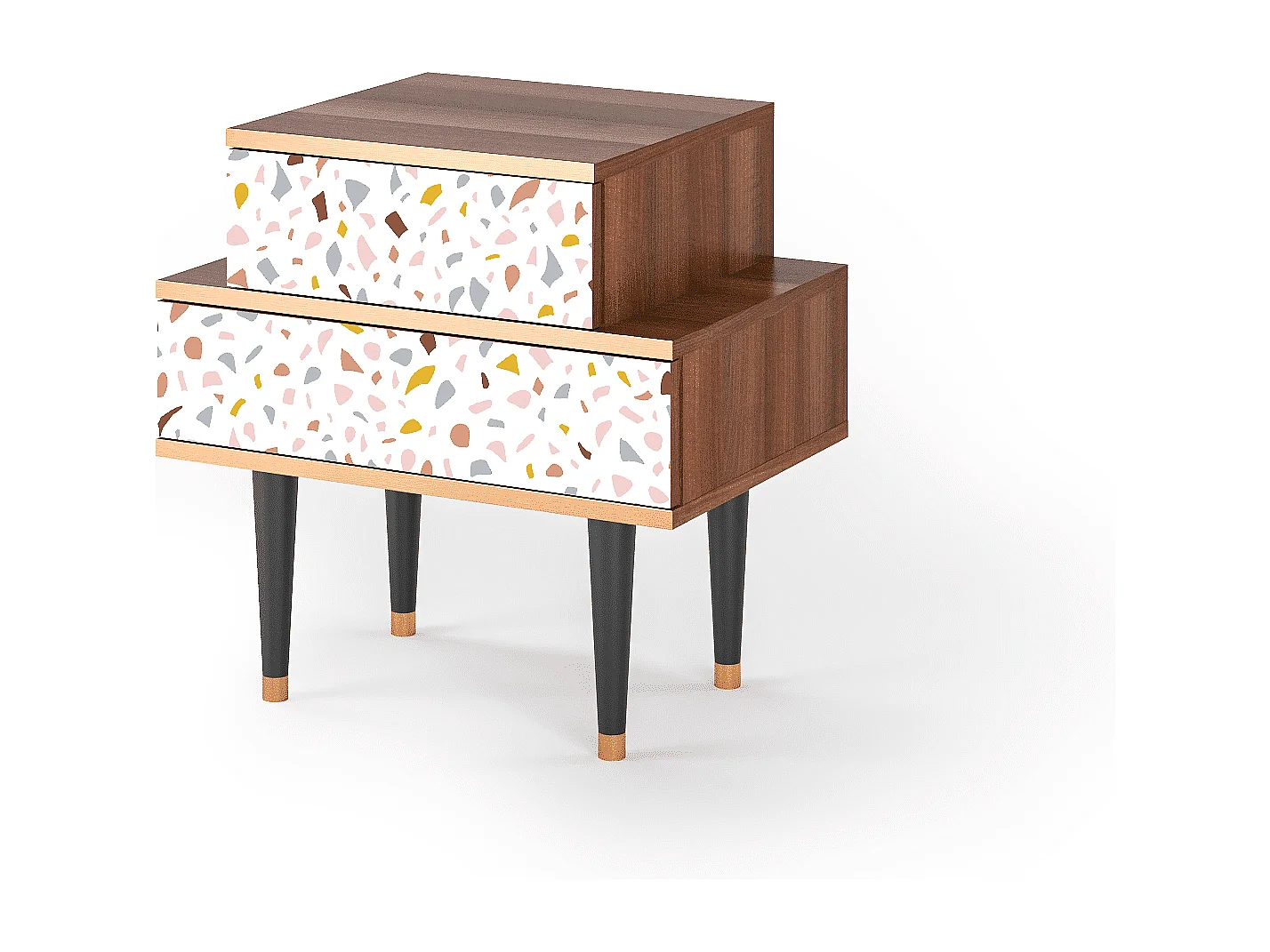 Criado-mudo - 58х58х41 cm - NS1 - Marmelade Cheese, Nogueira