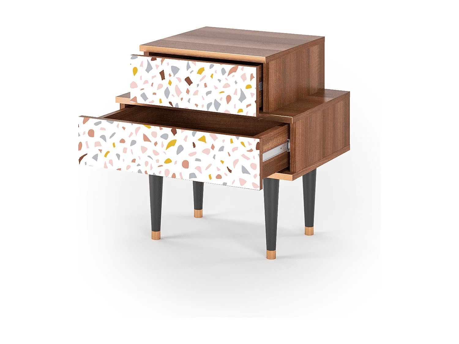 Criado-mudo - 58х58х41 cm - NS1 - Marmelade Cheese, Nogueira