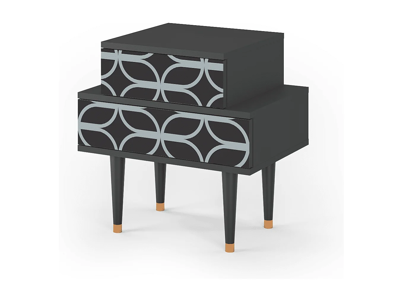 Table de nuit - 58х58х41 cm - NS1 - Braided Blue, Anthracite