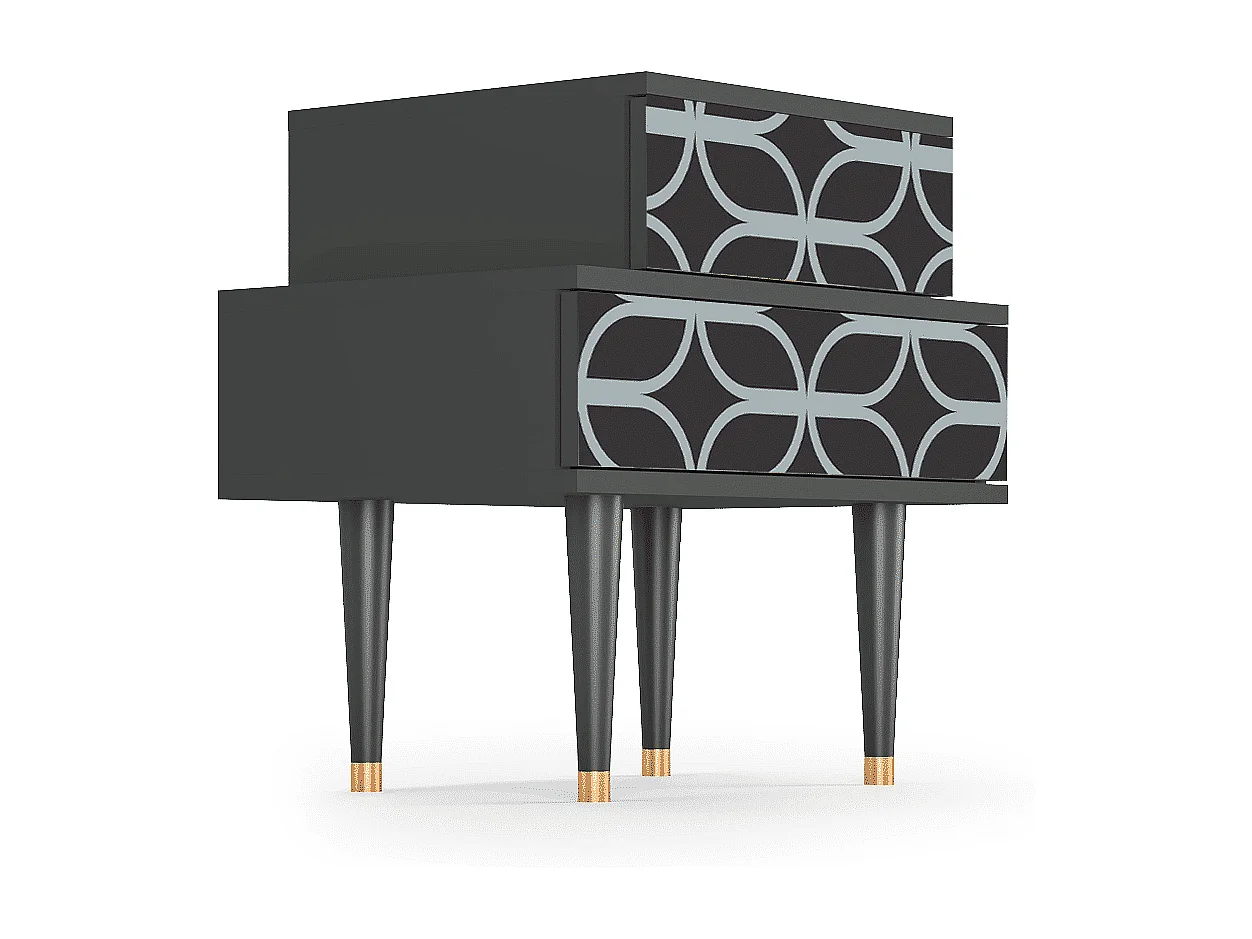 Table de nuit - 58х58х41 cm - NS1 - Braided Blue, Anthracite