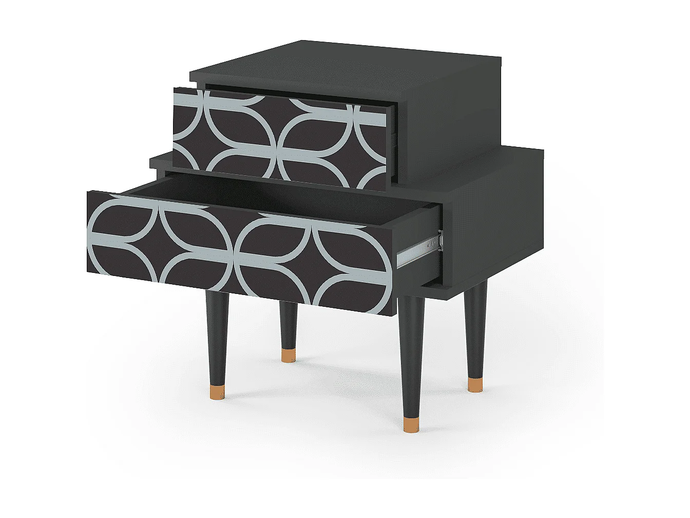 Table de nuit - 58х58х41 cm - NS1 - Braided Blue, Anthracite